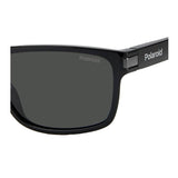 Polaroid PLD-2121S-08A-M9-58 Rectangle Sunglasses Black / Black