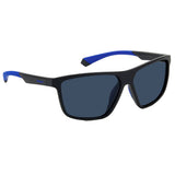 Polaroid PLD-7044S-0VK-C3-60 Rectangle Sunglasses Size - 60 Black/Blue