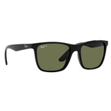 Ray-Ban RB-4349I-601-9A-56 Rectangle Sunglasses Size - 56 Black / Green Polarized